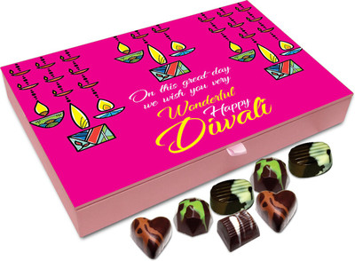 

Chocholik Diwali Sweets - On The Great Day We Wish You Happy Diwali Chocolate Box - 12pc Truffles(144 g)
