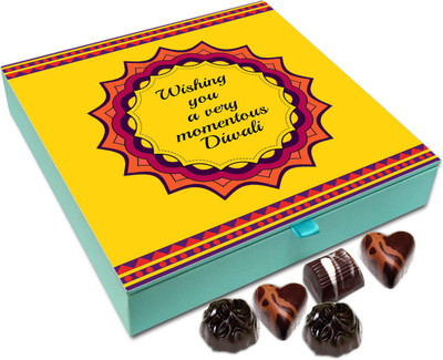 

Chocholik Diwali Gift - Wishing You A Very Momentous Diwali Chocolate Box - 9pc Truffles(108 g)