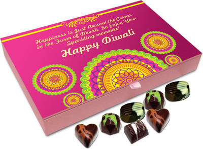 

Chocholik Diwali Gift - On Diwali Happiness Is Just Around The Corner Chocolate Box - 12pc Truffles(144 g)