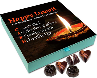 

Chocholik Diwali Gift Box - May Goddess Laxmi Bless You This Diwali Chocolate Box - 9pc Truffles(108 g)