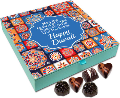 

Chocholik Diwali Sweets - May Diwali Drives Away All Your Sorrow And Darkness Chocolate Box - 9pc Truffles(108 g)