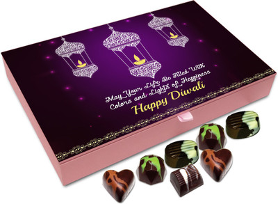 

Chocholik Diwali Sweets - This Diwali May Your Life Be Filled With Colors Chocolate Box - 12pc Truffles(144 g)