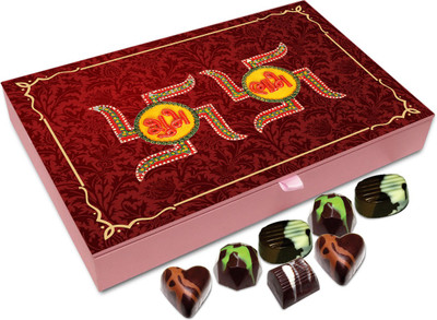 

Chocholik Diwali Sweets - Shubh Deepavali To All Chocolate Box - 12pc Truffles(144 g)