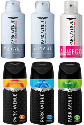 

Park Avenue Assorted six Deodorant Spray - For Men(130 ml, Pack of 6)