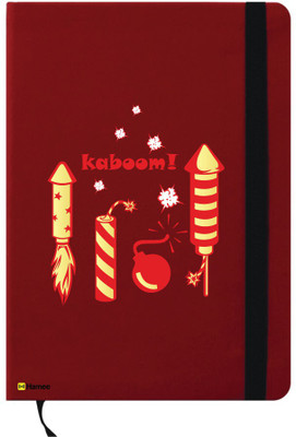 Hamee A6 Notebook(Happy Diwali Special A6 Notebook Red Leather Kaboom Crackers, Red)