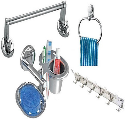 

shiva diamond Anglo Stainless Steel Bathroom Set(Pack of 4)