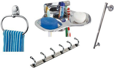 

shiva diamond Oreo Stainless Steel Bathroom Set(Pack of 4)