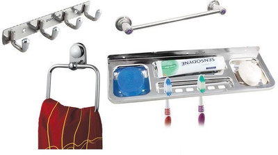

shiva diamond Kaur Stainless Steel Bathroom Set(Pack of 4)
