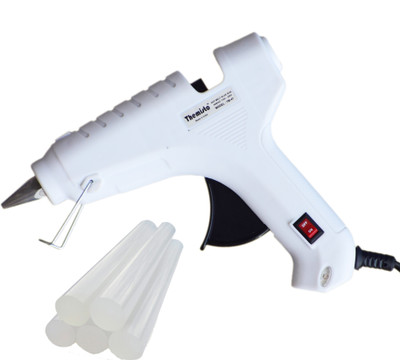 

Themisto 40 watt White with ON OFF Switch Indicator & 5 milky stick Standard Temperature Corded Glue Gun(11 mm)
