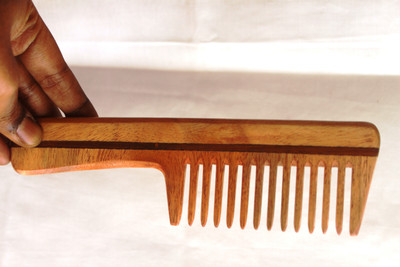 

The Gorgeous Neem Wood Comb (Wide spaced teeth with handle)