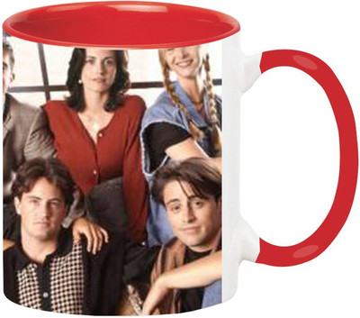 Ashvah Friends 1519 Ceramic Mug(350 ml), Red