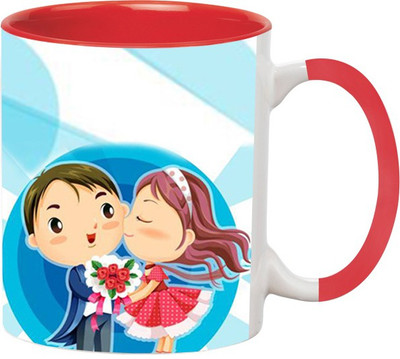 

Ashvah Happy Anniversary Ceramic Mug(350 ml), Red