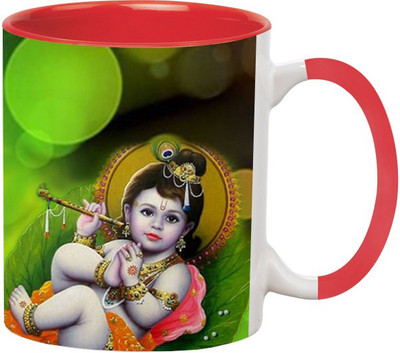

Ashvah Krishna 1577 Ceramic Mug(350 ml), Red