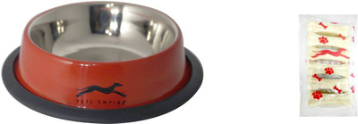 

Pets Empire Dog Bowl Anti Skid Colored Dog Bowl Small + ( 3 inch x 6 pcs)color may vary round Stainless Steel Pet Bowl(200 ml Multicolor)