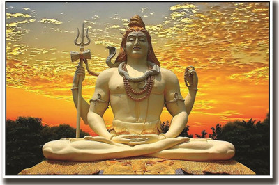 

Beautiful Lord Shiva statue and yellow sky ON FINE ART PAPER HD QUALITY WALLPAPER POSTER Fine Art Print(19 inch X 13 inch, Rolled)