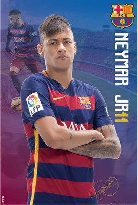 

FCB Mini Poster Neymar JR 22 Paper Print(18 inch X 12 inch)