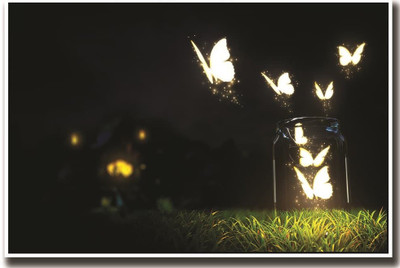 

Butterflies glowing with light ON FINE ART PAPER HD QUALITY WALLPAPER POSTER Fine Art Print(19 inch X 13 inch, Rolled)