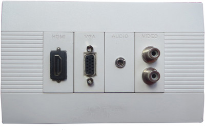 

DASAM 4 Module HDMI, VGA, AUDIO, VIDEO Wall Plate (White) Media Streaming Device(White)