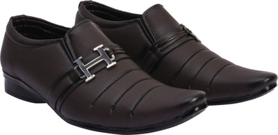 Foot n Style Fs375 Formal Slip On Shoes For Men(Black)