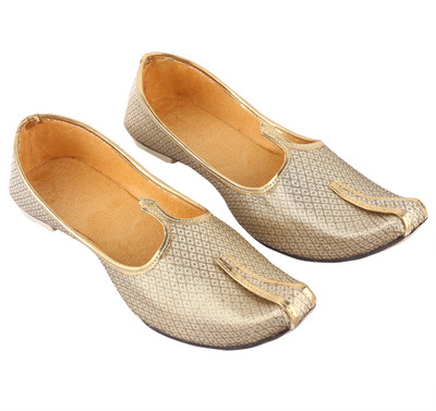 

DFR Gold Designer Mojaris For Men(Gold