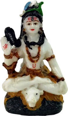 

ManeKo Hindu God Idol Shiv Shankar Bhole Nath Statue Temple showpiece in ashirwaad posture for Car Dashboard Decorative Showpiece - 10 cm(Polyresin, Multicolor)