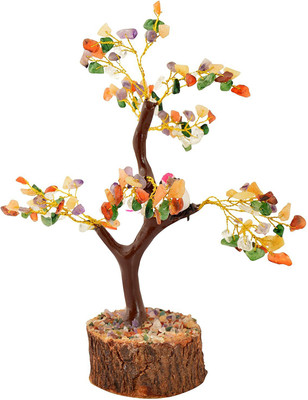 

HOUZZPLUS Metal and Stone Handicraft Good Luck Stone Tree Decorative Showpiece - 20 cm(Stoneware, Aluminium, Multicolor)