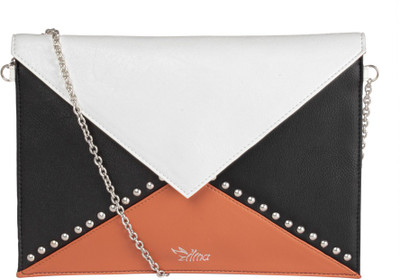 

Ilina Women Evening/Party Tan, Black, White PU Sling Bag, Black;tan;white