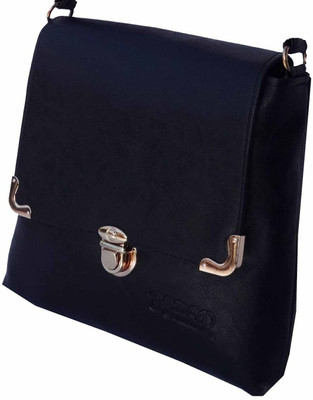 

ALIVE Women Casual Black Leatherette Sling Bag