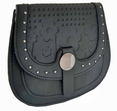 

ALIVE Women Casual Black Leatherette Sling Bag