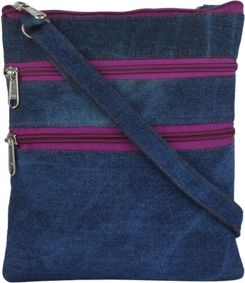 

K London Women Casual Blue Canvas Sling Bag