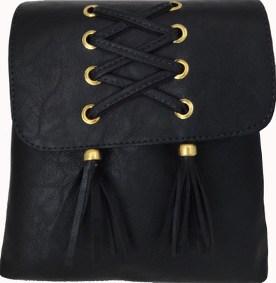 

ALIVE Women Casual Black Leatherette Sling Bag