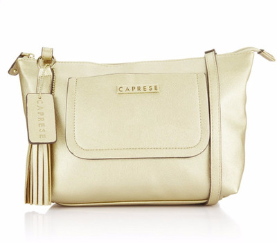 

Caprese Women Casual Gold Leatherette Sling Bag