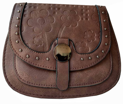

ALIVE Women Casual Brown Leatherette Sling Bag