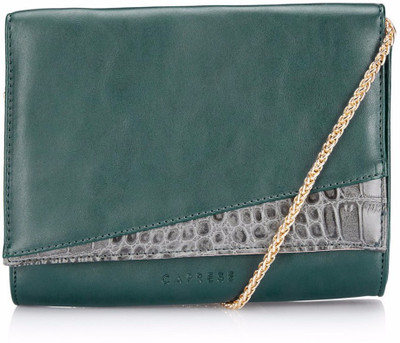 

Caprese Women Evening/Party Green Leatherette Sling Bag