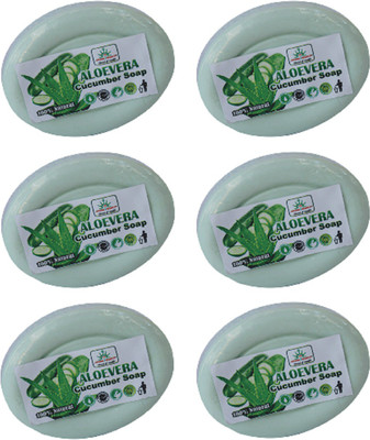 

AryanShakti Aloevera Cucumber Soap | 100% natural(450 g, Pack of 6)