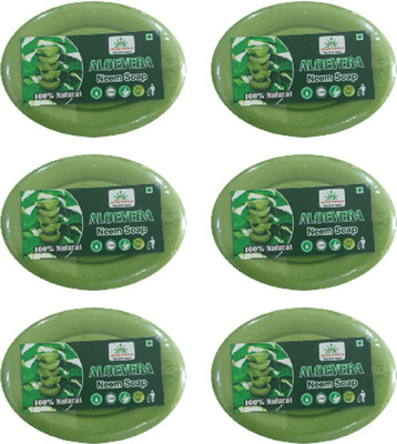 

AryanShakti Aloevera Neem Soap | 100% natural(450 g, Pack of 6)