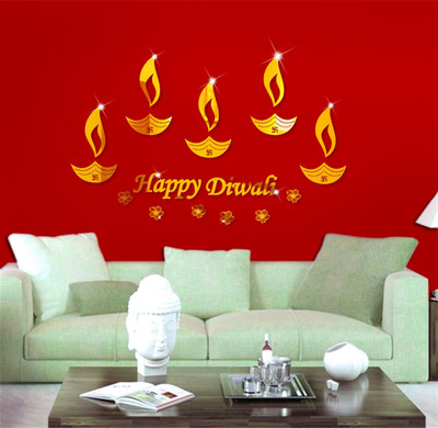 

Naveed arts  Acrylic Sticker Sticker(Pack of 12, Gold mirror