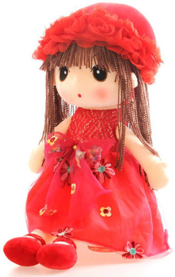 

Un Branded Lovely Cartoon Flower Fairy Doll Plush Stuffed Cute Dolls For Girls - 40 cm(Red)