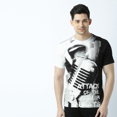 HUETRAP Graphic Print Men Round Neck White T-Shirt