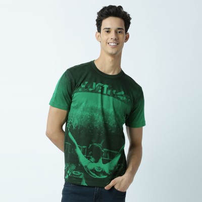 HUETRAP Graphic Print Men Round Neck Green T-Shirt