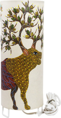 

India Meets India Gond Art Hand Painted Decorative Electric Night Lamp, Table Lamps, Floor Lamps, Hanging Lamps-Handmade Home Decor Light & Lamp Table Lamp(34 cm, Multicolor)