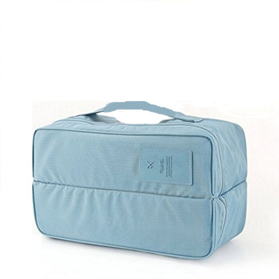 

Swarish Double Zipper Travel Underwear Bra and Garment Organizer Pouch(Blue)