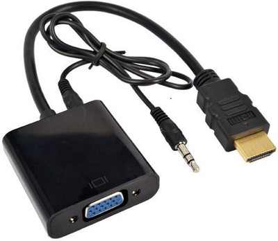 

Pashay TV-out Cable HDMI to VGA With Aux 1080P HD Audio Video Cable(Black, For Computer)