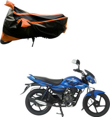 Purpleheart Two Wheeler Cover for Bajaj(Discover 125 DTS-i, Black, Orange)