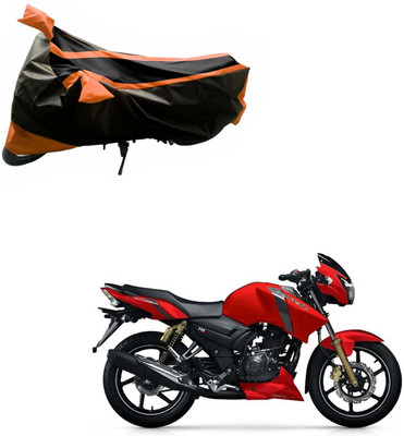 Purpleheart Two Wheeler Cover for TVS(Apache RTR 160, Black, Orange)