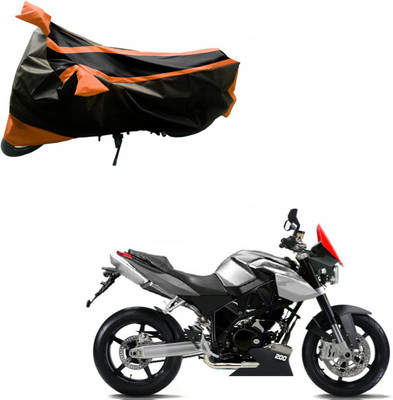 Purpleheart Two Wheeler Cover for Bajaj(Pulsar 200 NS DTS-i, Black, Orange)
