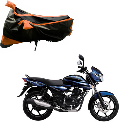 Purpleheart Two Wheeler Cover for Bajaj(Discover 100 DTS-i, Black, Orange)
