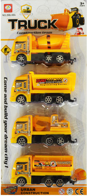 

Toys Factory Set Of 4 Kids Toys Truck in Small Size & Yellow colour(Yellow)