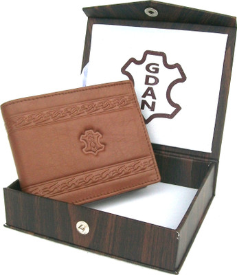 

g.dan Men Tan Genuine Leather Wallet(7 Card Slots)