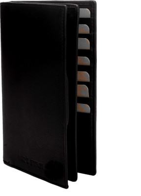 

Hidestitch Men Black Genuine Leather Wrist Wallet(7 Card Slots), Black-03